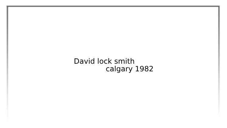 David Locksmith Calgary 1982